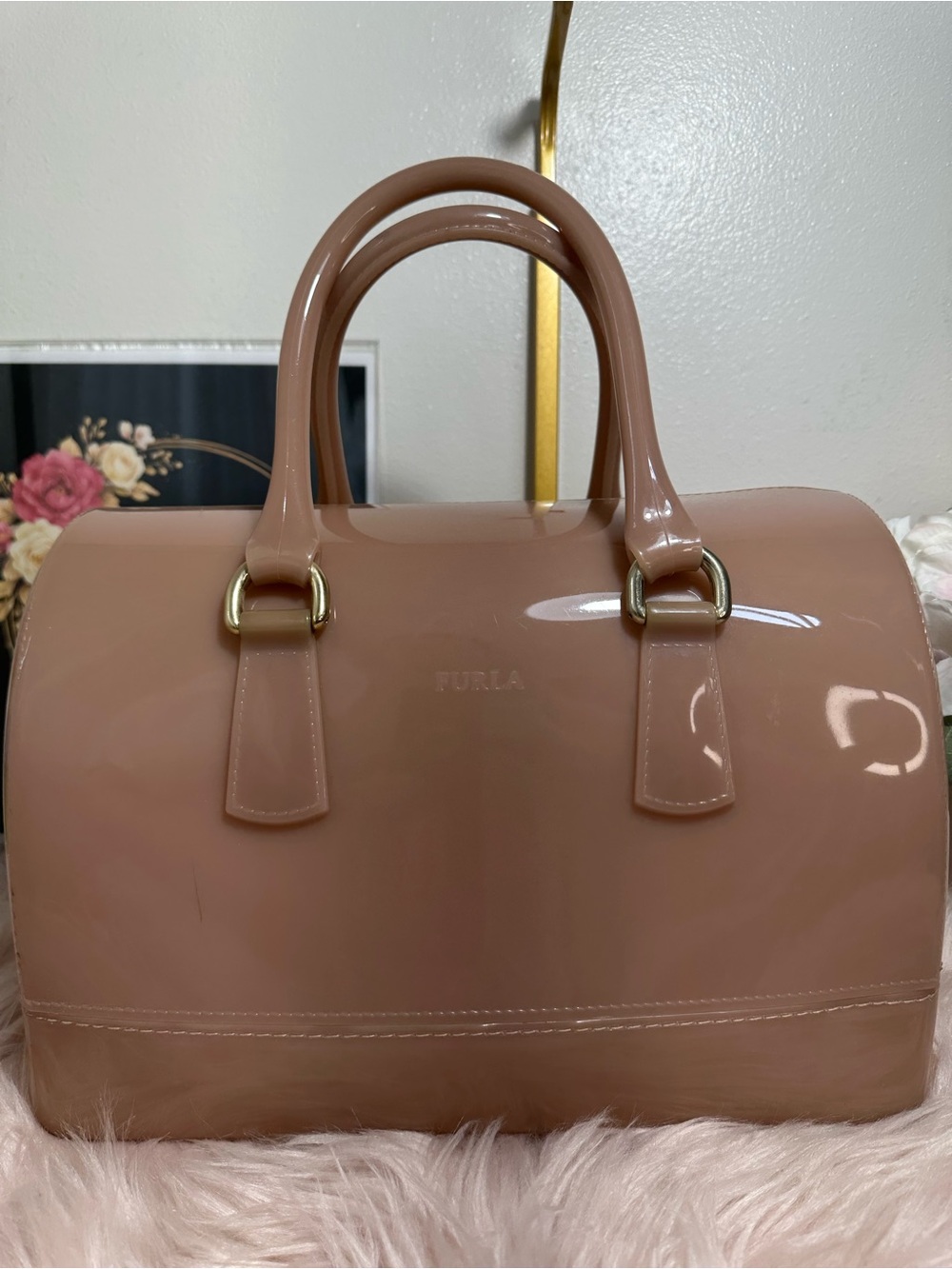 Furla Nude Patent Dome Satchel